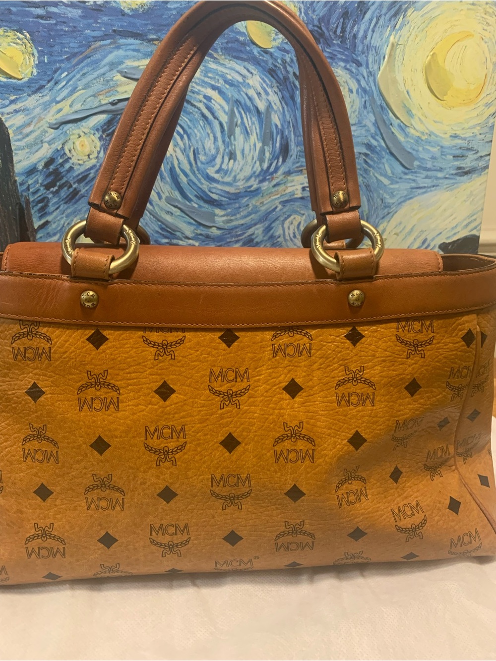 MCM Cognac handbag / shoulder bag limited Edition with COA - Picture 2 of 14